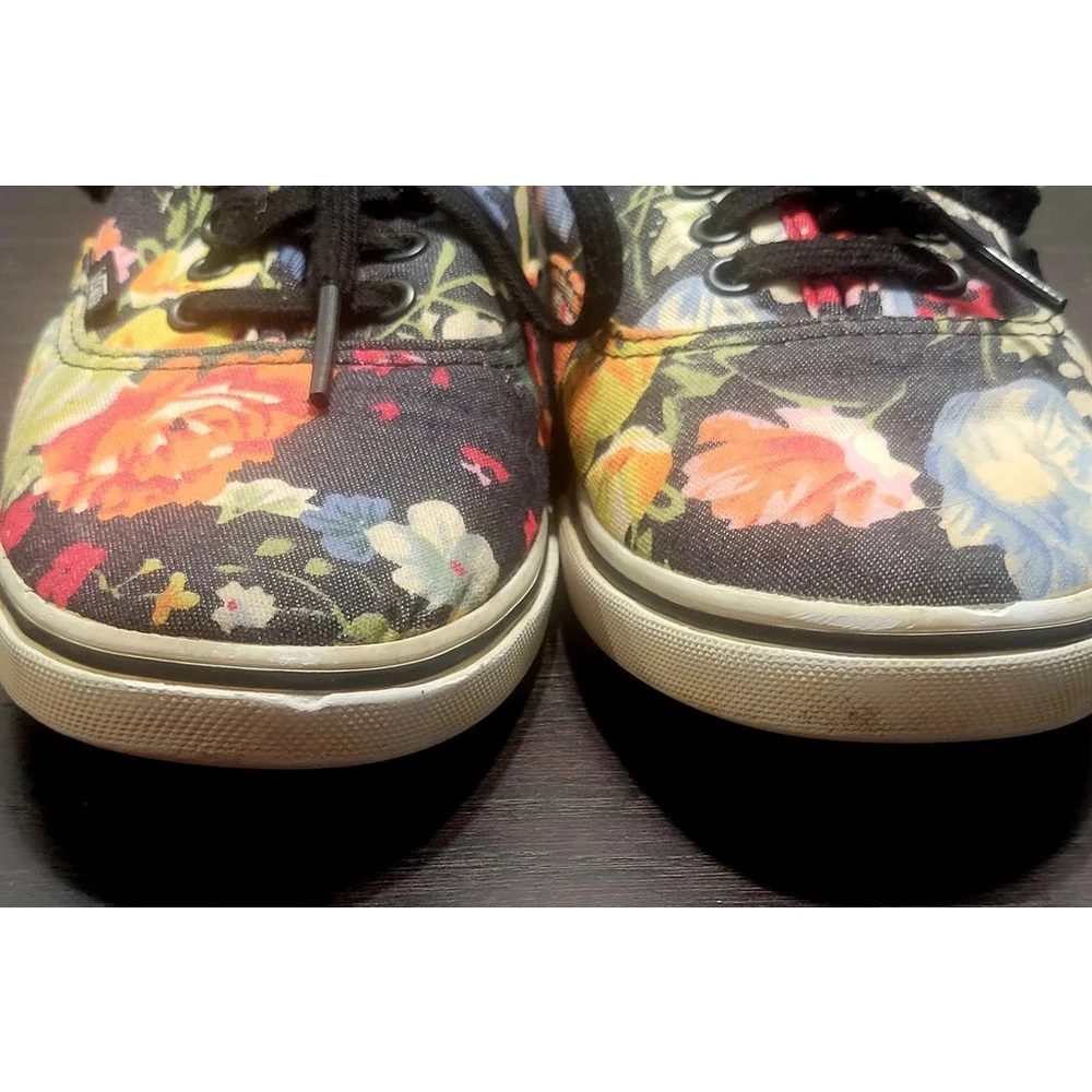 Vans Womens Old Skool Lo Pro Black Garden Floral Lace-Up Sneakers, Size 6.5